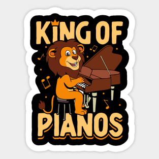 King of Pianos - Lion on the piano Sticker